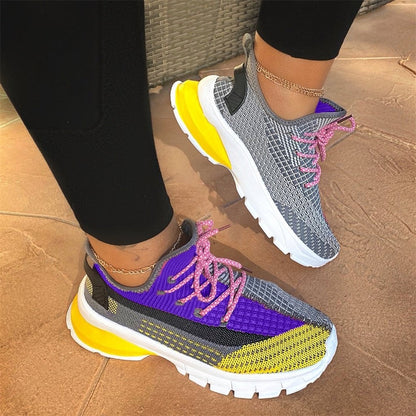 Zapatillas deportivas multicolores transpirables para mujer con cordones de colores | Ideales para cualquier temporada