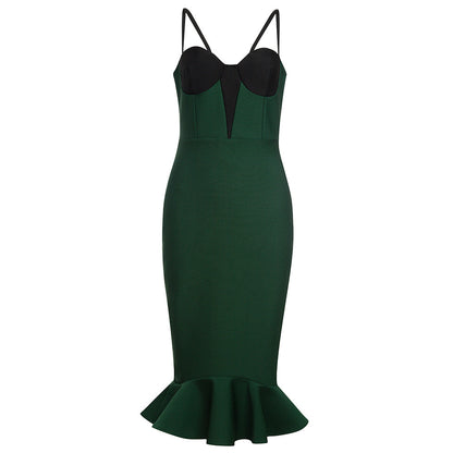 Strappy Sleeveless Midi Fishtail Bandage Dress HB79530