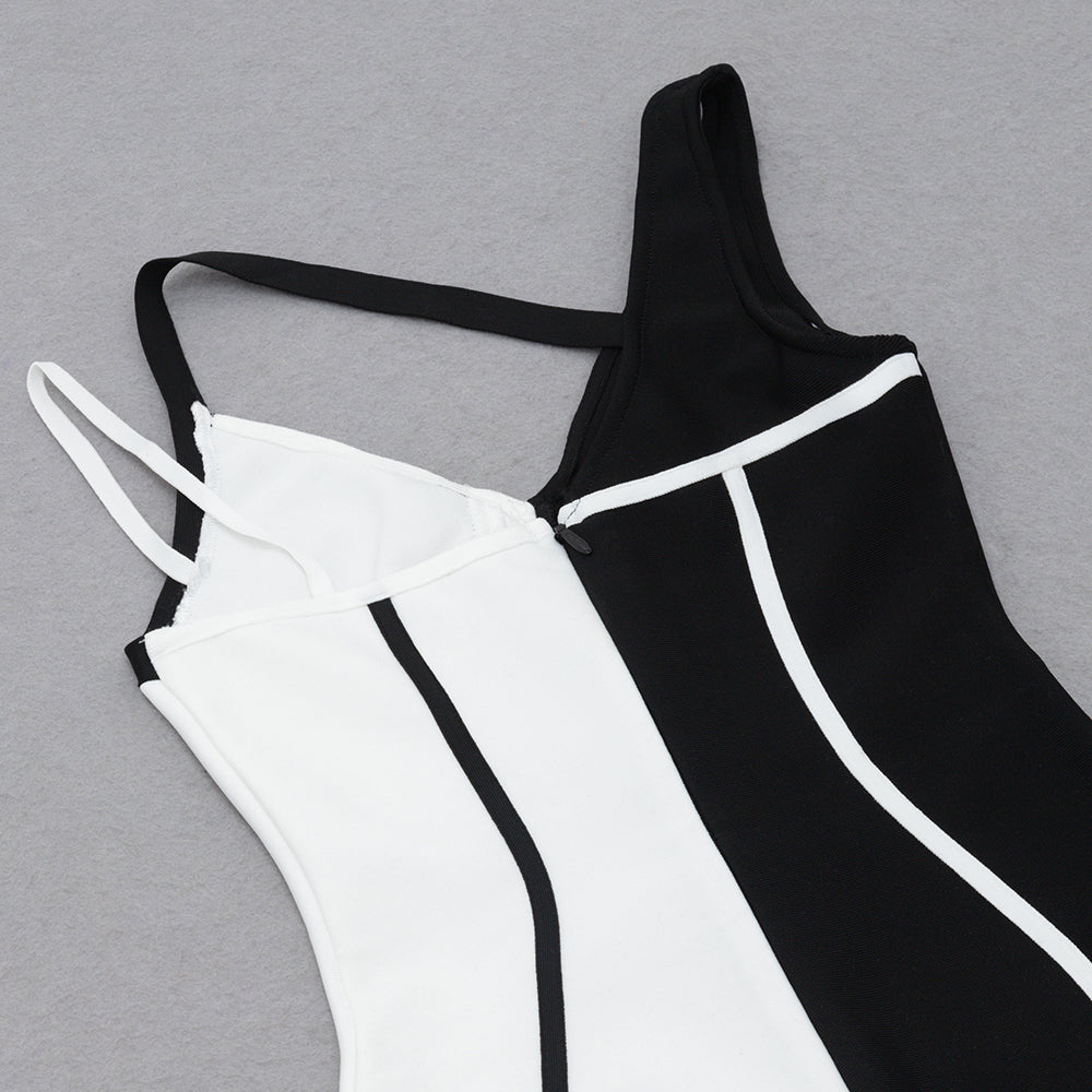 Strappy Sleeveless Midi Splicing Bandage Dress HB7959