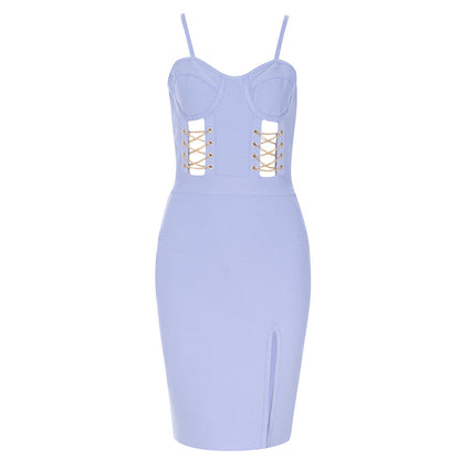Strappy Sleeveless Midi Cut Out Bandage Dress HB8008