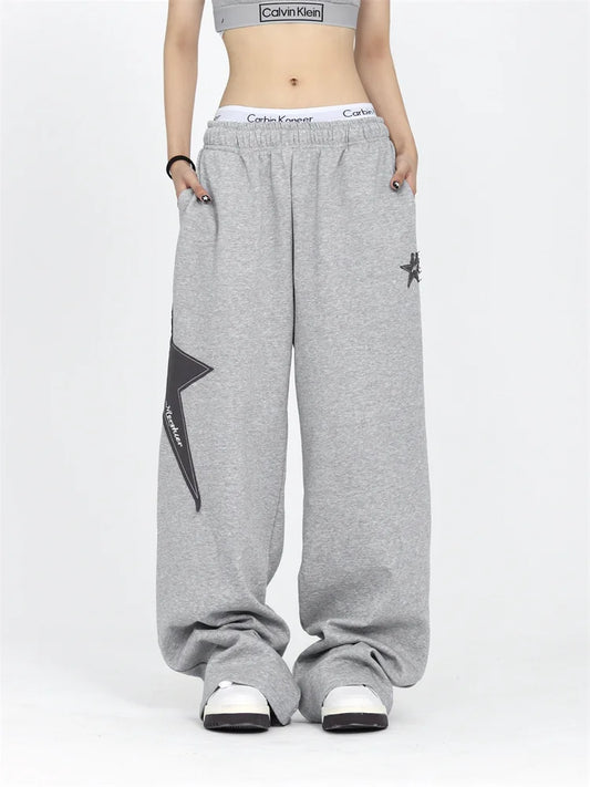 Star Jogging Sweatpants Women Harajuku Retro Vintage Patchwork Pant