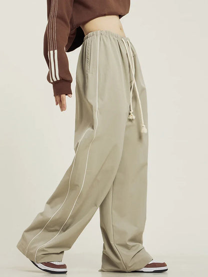 Y2K Vintage Striped Baggy Sweatpants Harajuku Techwear Cargo Wide Leg Pant