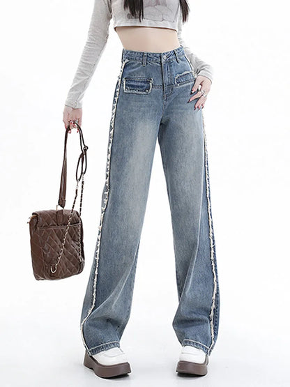 Retro Harajuku High Waist Straight-leg Denim Jeans