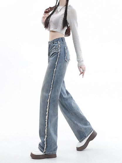 Retro Harajuku High Waist Straight-leg Denim Jeans