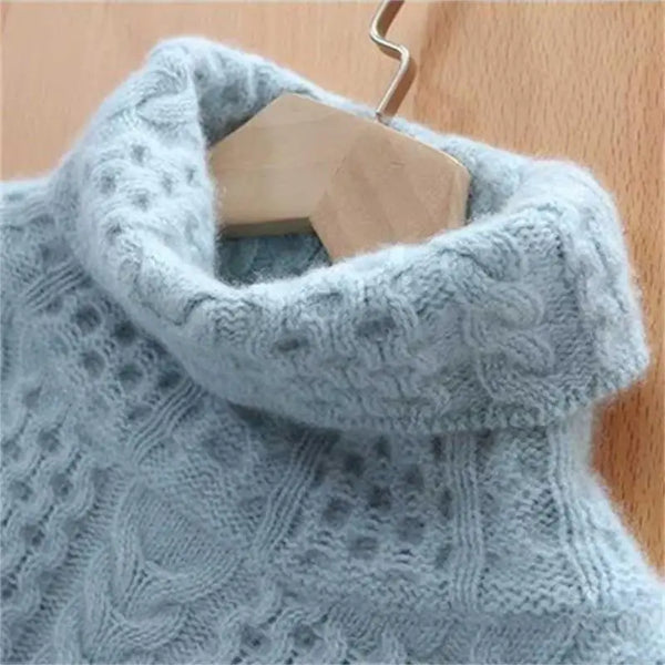 Jersey de cuello alto de punto trenzado para mujer | Ideal para otoño/invierno