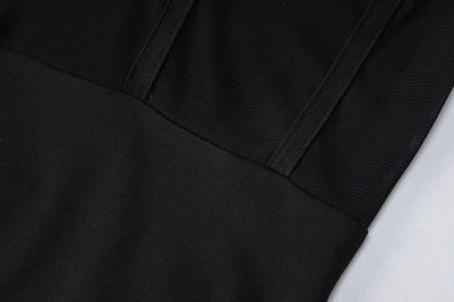 Voguable  Solid Slip Sleeveless Backless Patchwork Pleated Midi Dress Evening Party Slim Elegant Y2K Clothing