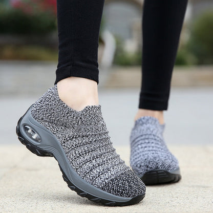 Women’s Easy to Wear Air Cushion Slip On Knit Sneakers | Great for All Seasons