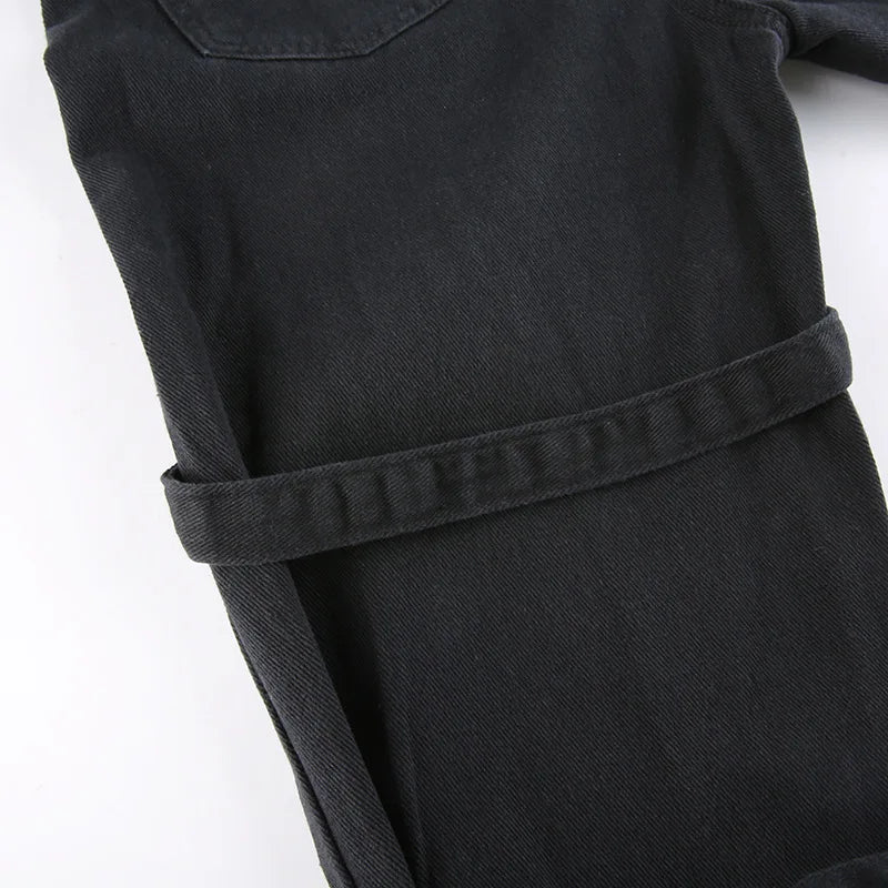Black Baggy Denim Pants