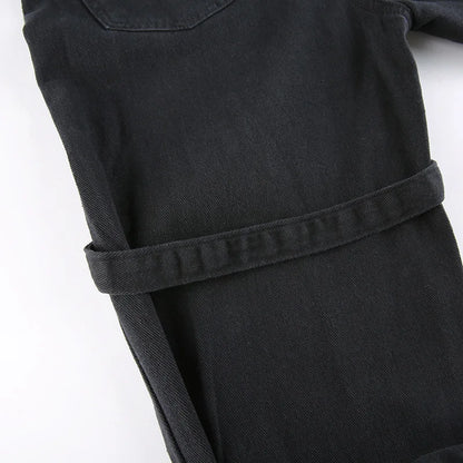 Black Baggy Denim Pants