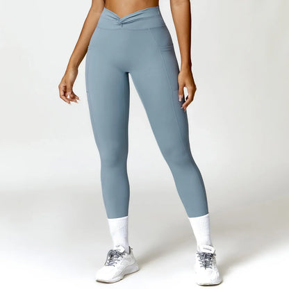 Hearuisavy Cross Push Up Women Running Fitness Female Workout Yoga Clothing Sports Leggings