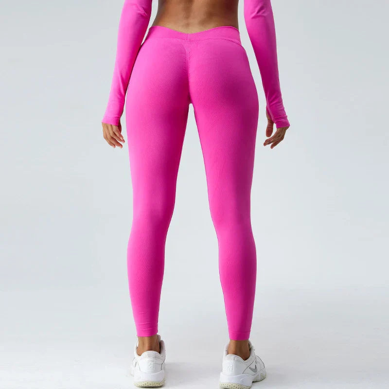 V Back Gym Workout Women's Fashionable Exercise Attire Sports Leggings