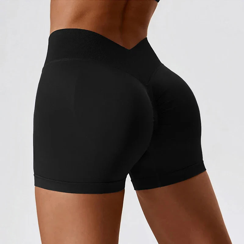 Yoga Clothes Running V Back Scrunch Women High Waist Buttock Lift Sports Short
