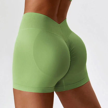 Yoga Clothes Running V Back Scrunch Women High Waist Buttock Lift Sports Short