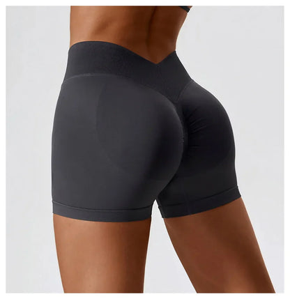 Yoga Clothes Running V Back Scrunch Women High Waist Buttock Lift Sports Short