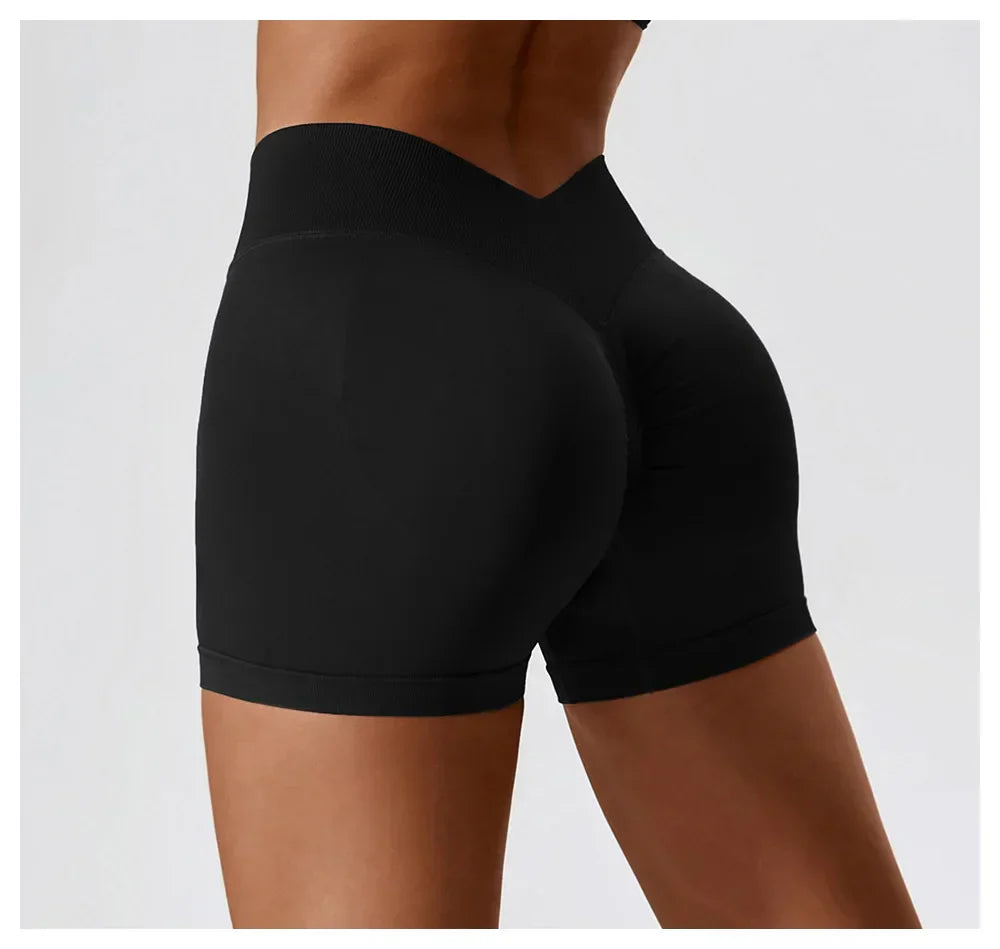 Yoga Clothes Running V Back Scrunch Women High Waist Buttock Lift Sports Short