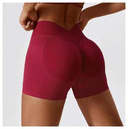 Yoga Clothes Running V Back Scrunch Women High Waist Buttock Lift Sports Short
