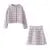 Vintage Sweet Women Pearl Button Black Check Gingham Plaid Blazer High Waist Mini Short Skirts Long Sleeve Suits 2 Pieces Set