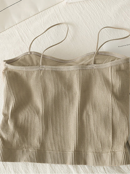 DressBetty - Cotton Basic Strapy Padded Camis