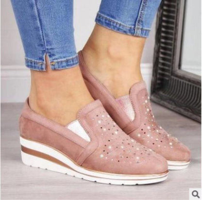 Women’s Classic Wedge Sneakers with Beads | For Everyday Wear