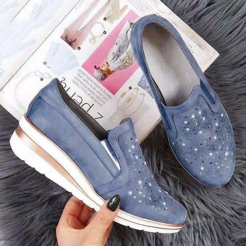 Women’s Classic Wedge Sneakers with Beads | For Everyday Wear