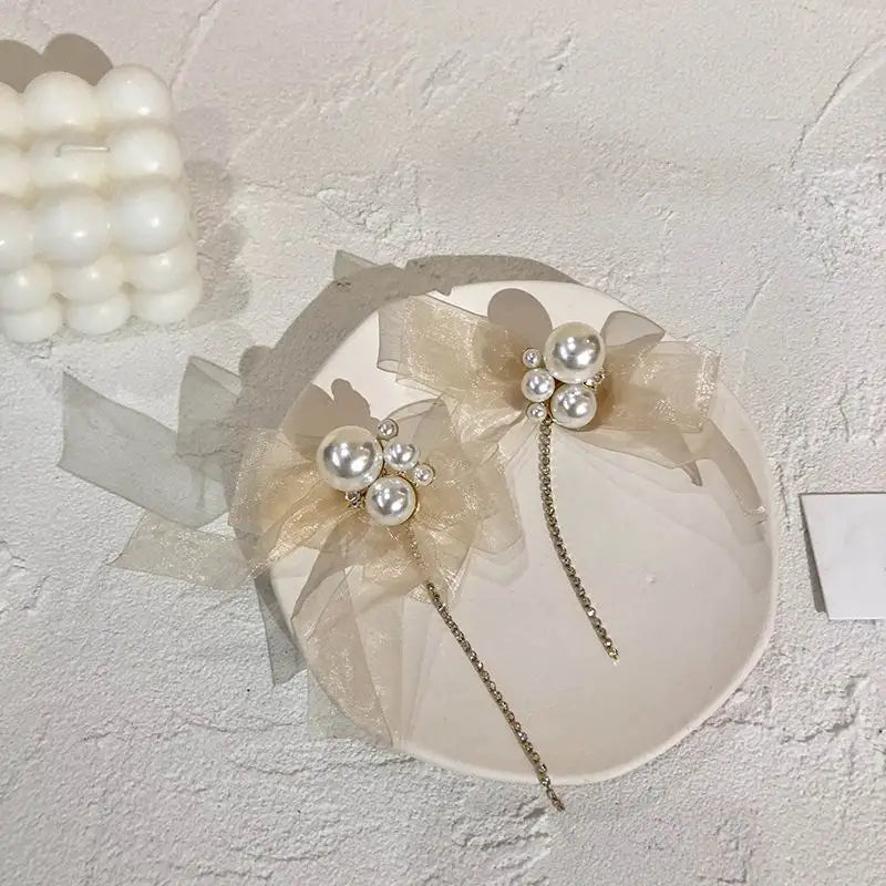 Lace Pearl Drop Earrings for Women by Lizakosht Etrendy