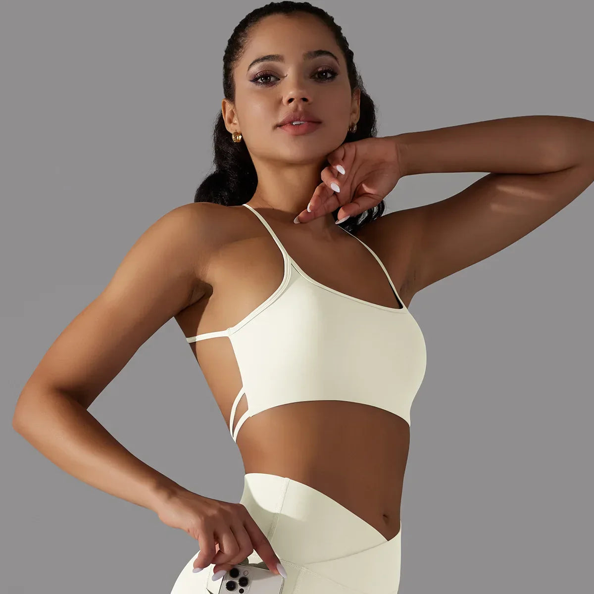 Support Mesh Patchwork Dance Workout Training Sexy Sports Bra