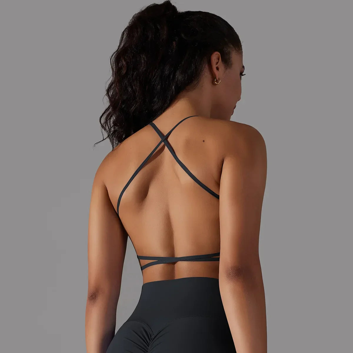 Support Mesh Patchwork Dance Workout Training Sexy Sports Bra