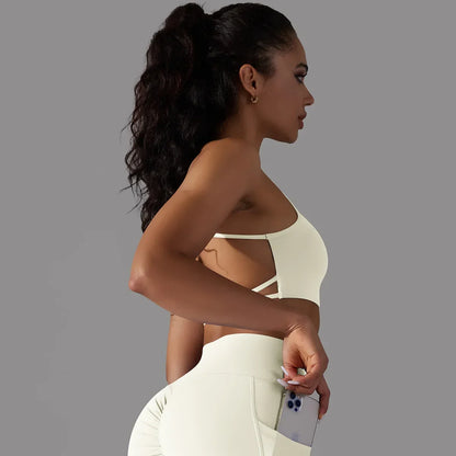Support Mesh Patchwork Dance Workout Training Sexy Sports Bra