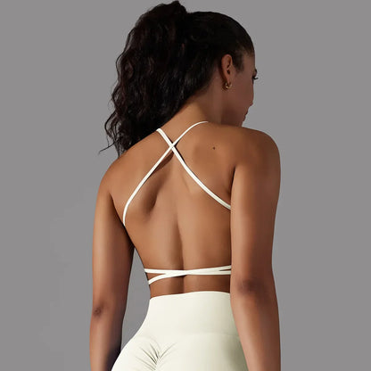 Support Mesh Patchwork Dance Workout Training Sexy Sports Bra