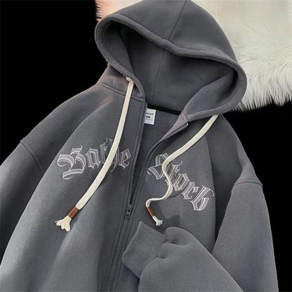 DressBetty - Letter Embroidered Oversized Hoodie