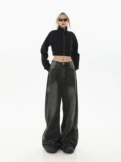 Harajuku Wide Leg Y2K Streetwear Jeans