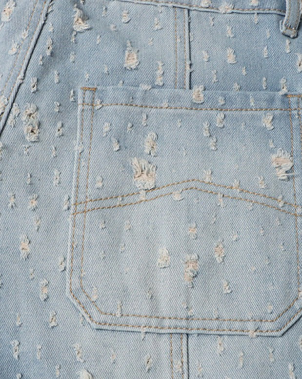 High Waist Loose Ripped Cargo Jeans