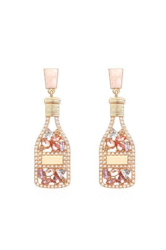 Hollow Wine Bottle Stud Earrings