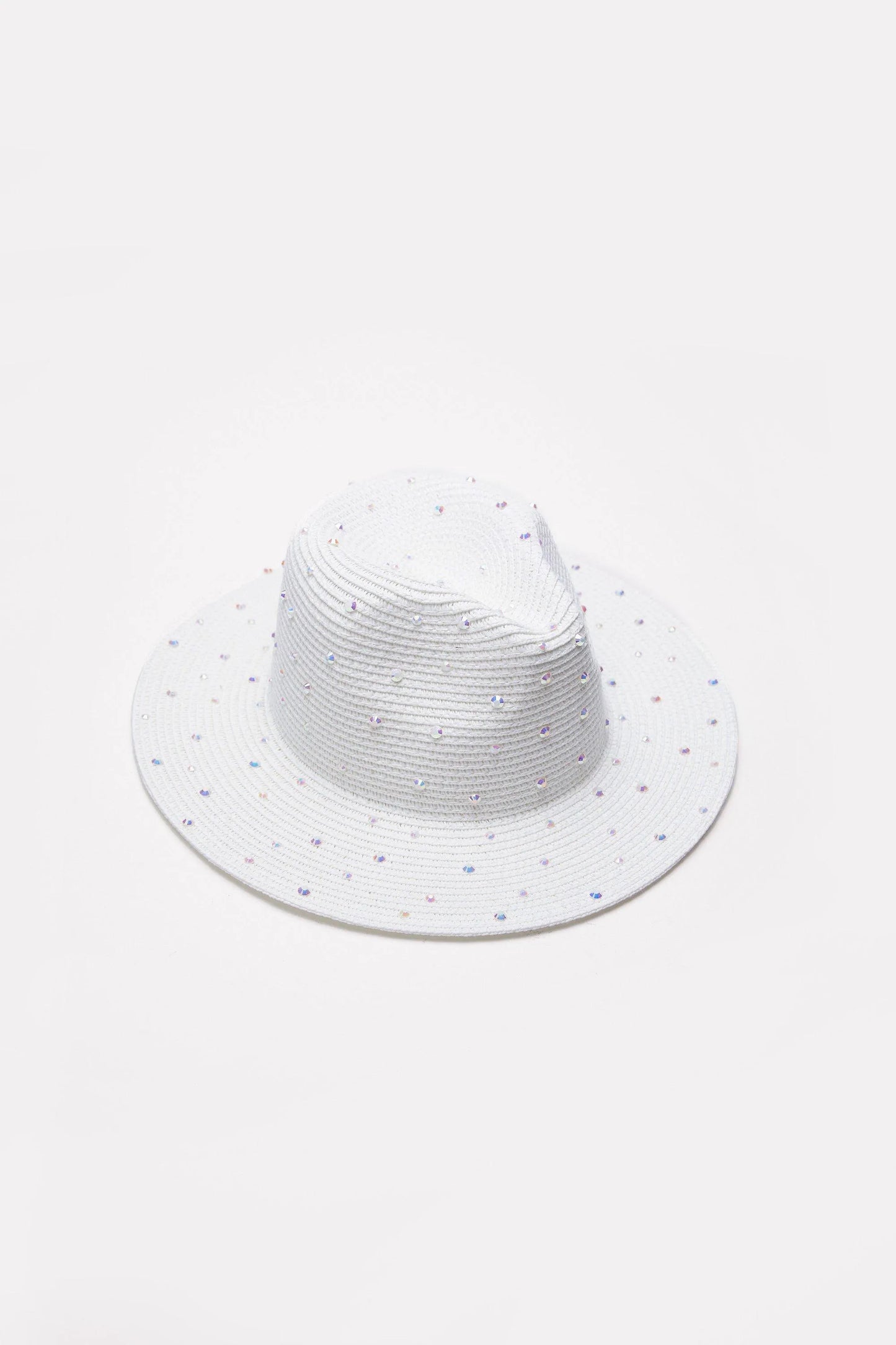 Hopeful Moments White Pearl Raffia Fedora Hat