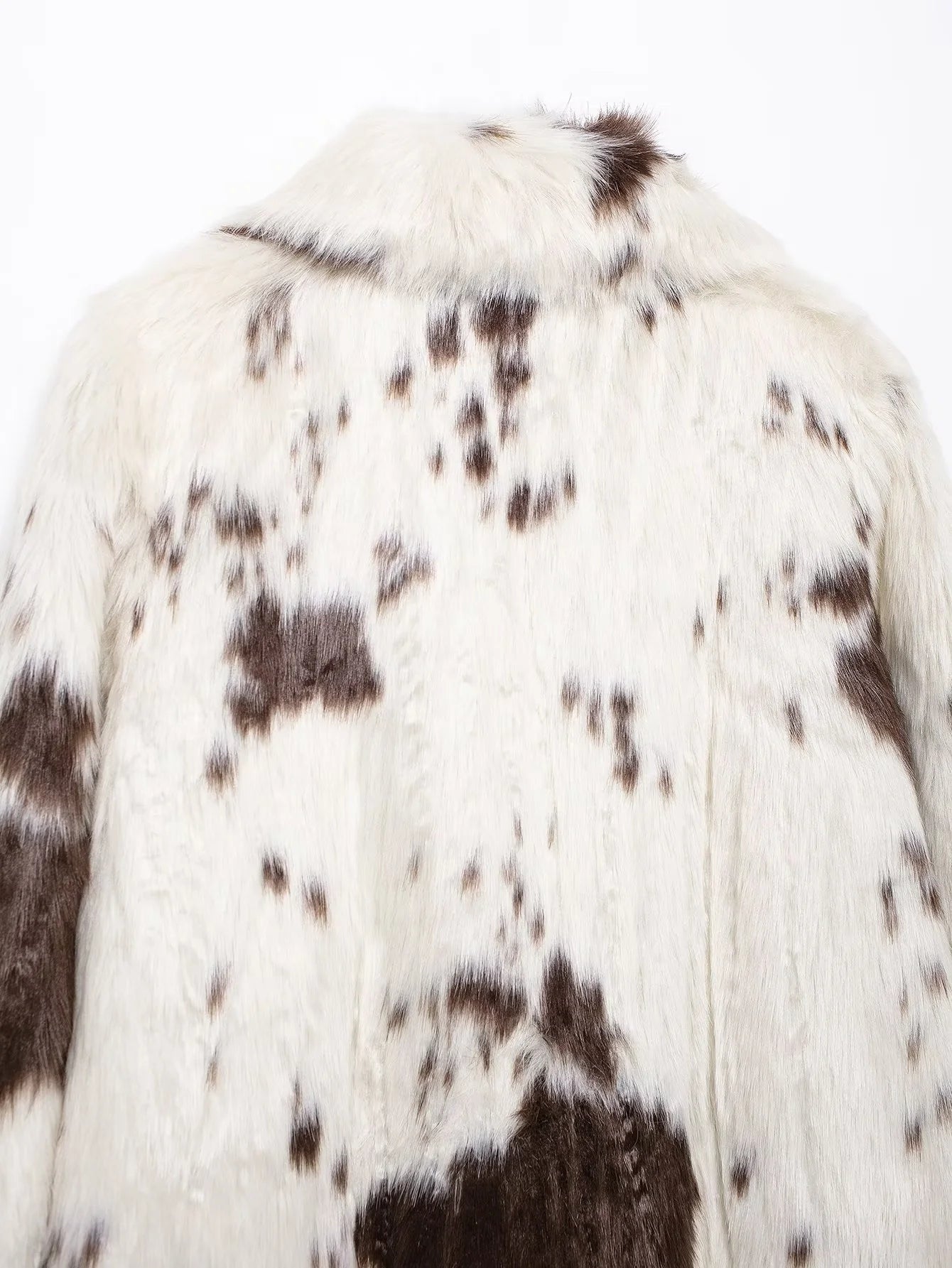 Sachi Cow Pattern Faux Fur Coat