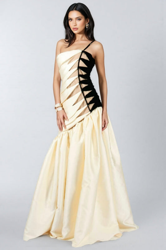 Branda Fishtail Satin Maxi Dress