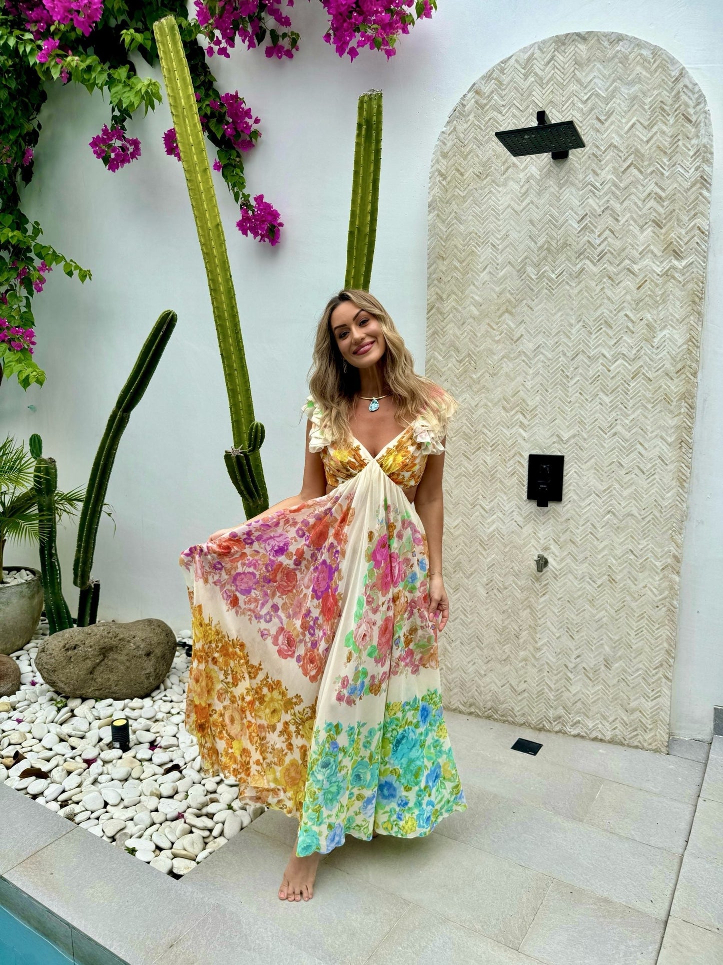Bellina - Summer Dress with Flower Print