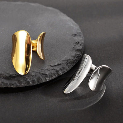 Sculpted Wave - Adjustable Statement Ring