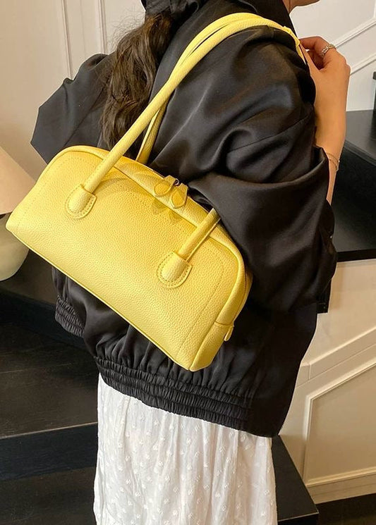 Amber Curve - Soft Yellow Shoulder Handbag