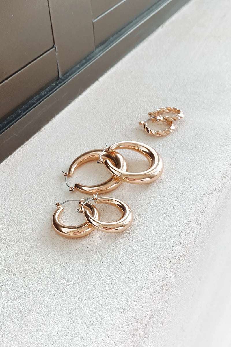 Juego de aros clásicos - Dorado