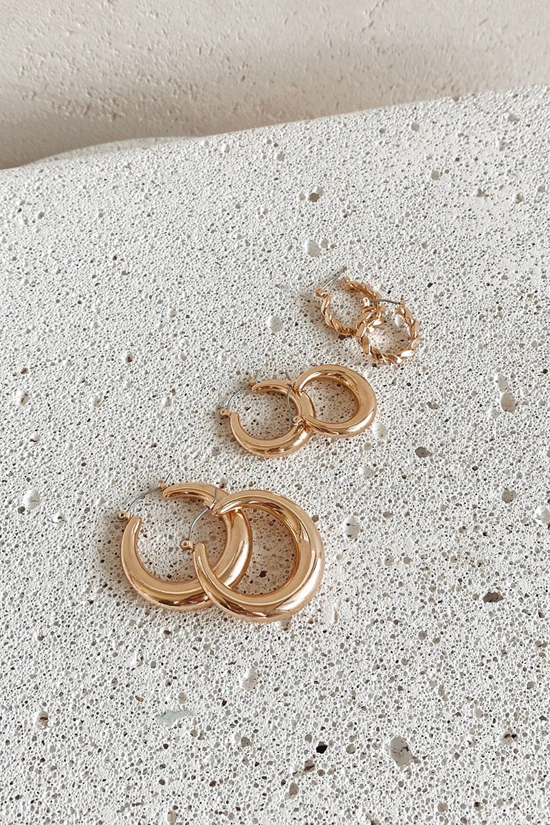 Juego de aros clásicos - Dorado