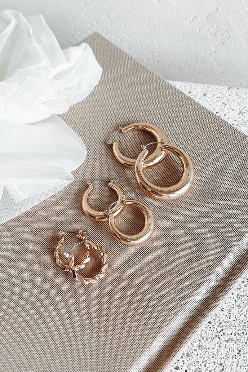 Juego de aros clásicos - Dorado