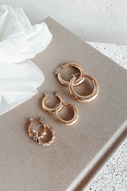 Juego de aros clásicos - Dorado