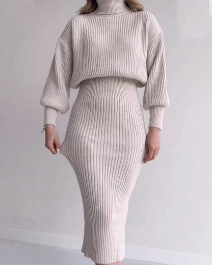 Cleo - Vestido de suéter acanalado - Elegante - Corte entallado - Ideal para otoño/invierno