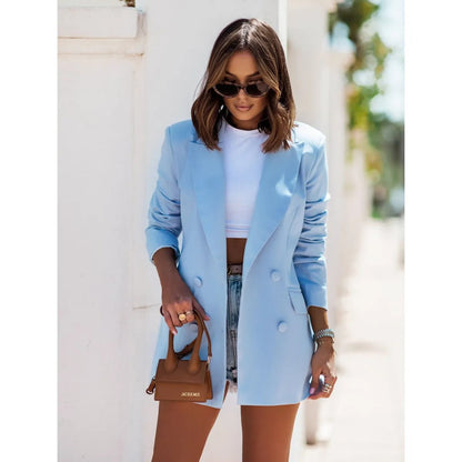 Blazer elegante con botones y solapa para mujer | Ideal para otoño/invierno