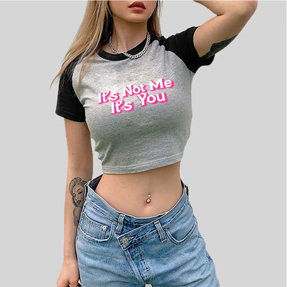 Not Me Not You Y2k Crop Top Fairy Grunge Crop Top