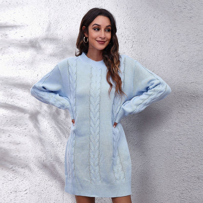 Hemp Rope Women's Knitted Sweater Dress