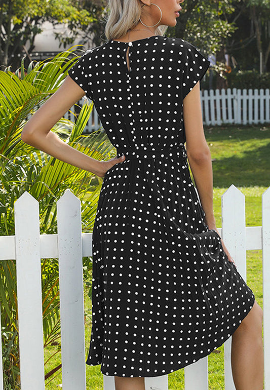 Polka Dot Cap Sleeve Dress