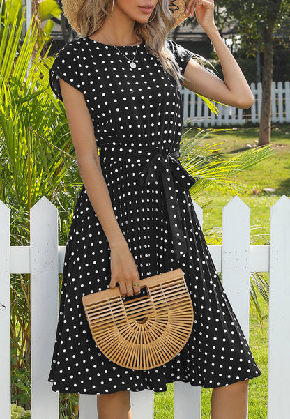 Polka Dot Cap Sleeve Dress