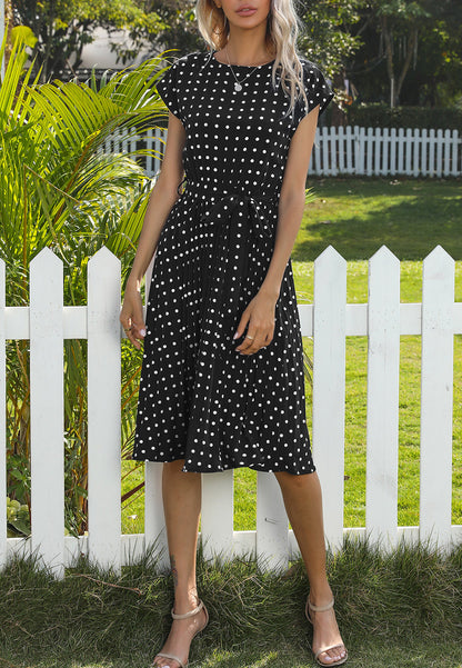 Polka Dot Cap Sleeve Dress